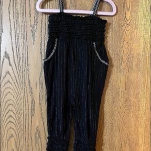 Baby girl fancy black jumpsuit with silver pinstripes 🖤
